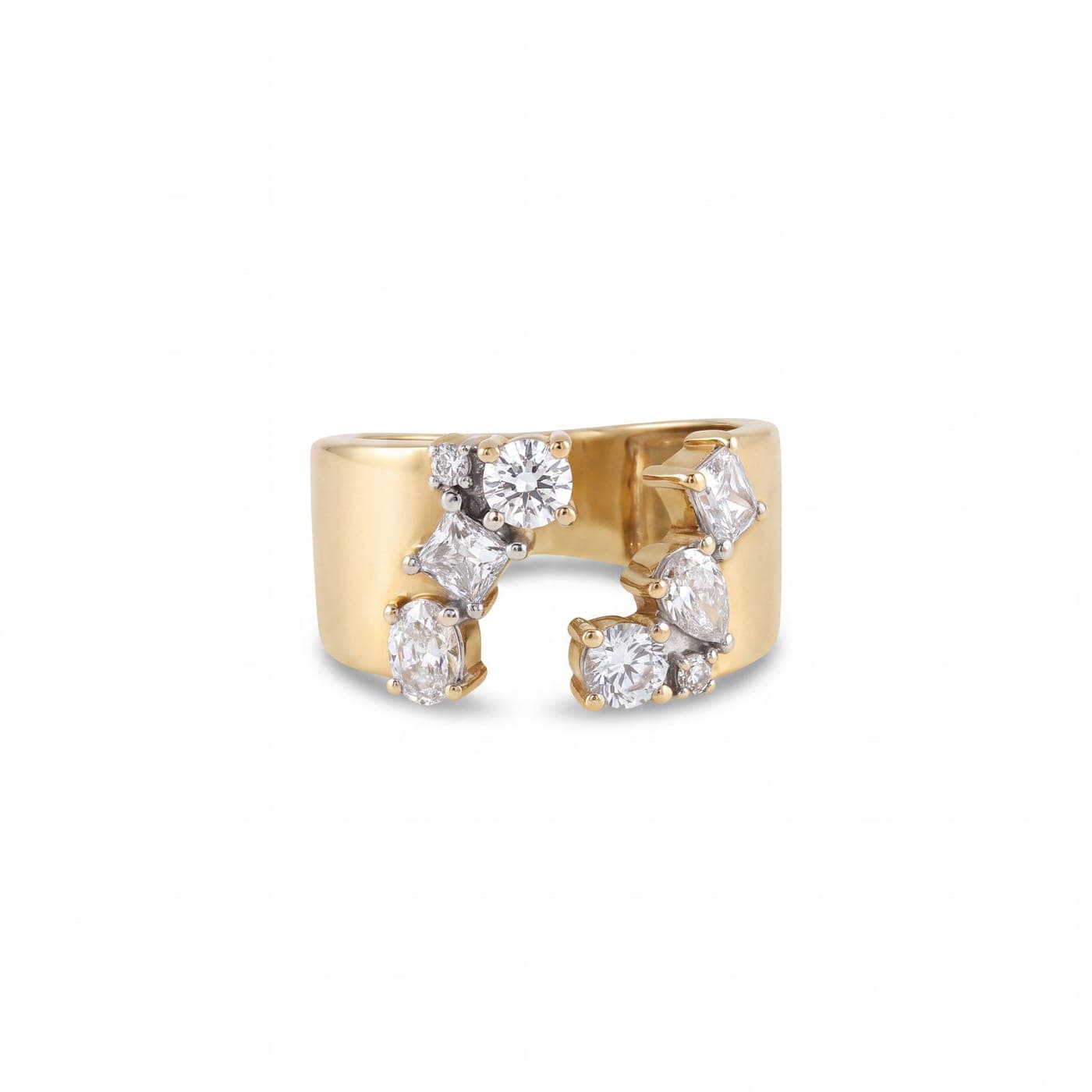Yellow Gold Diamond Cuff after retouching