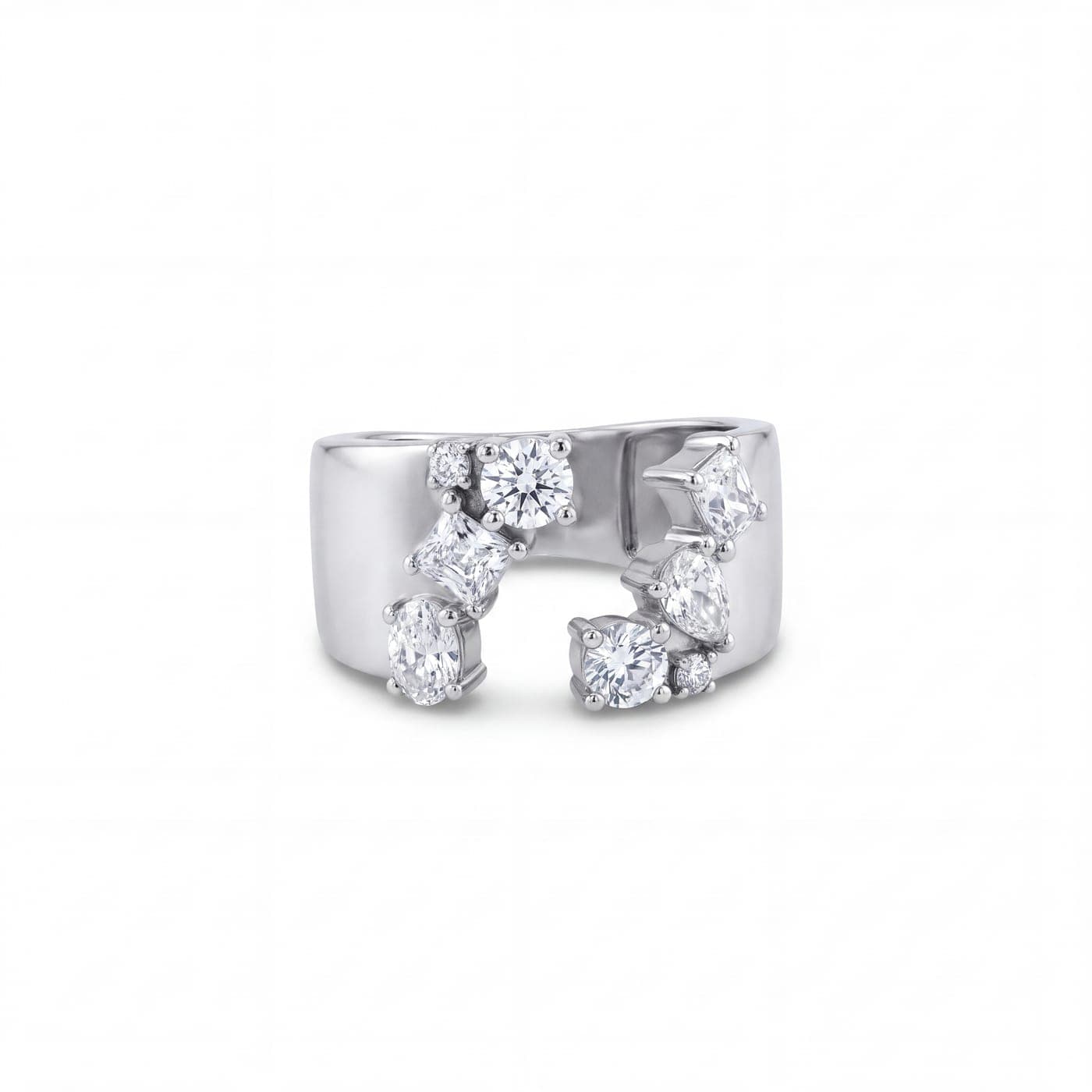 White Gold Diamond Cuff after retouching