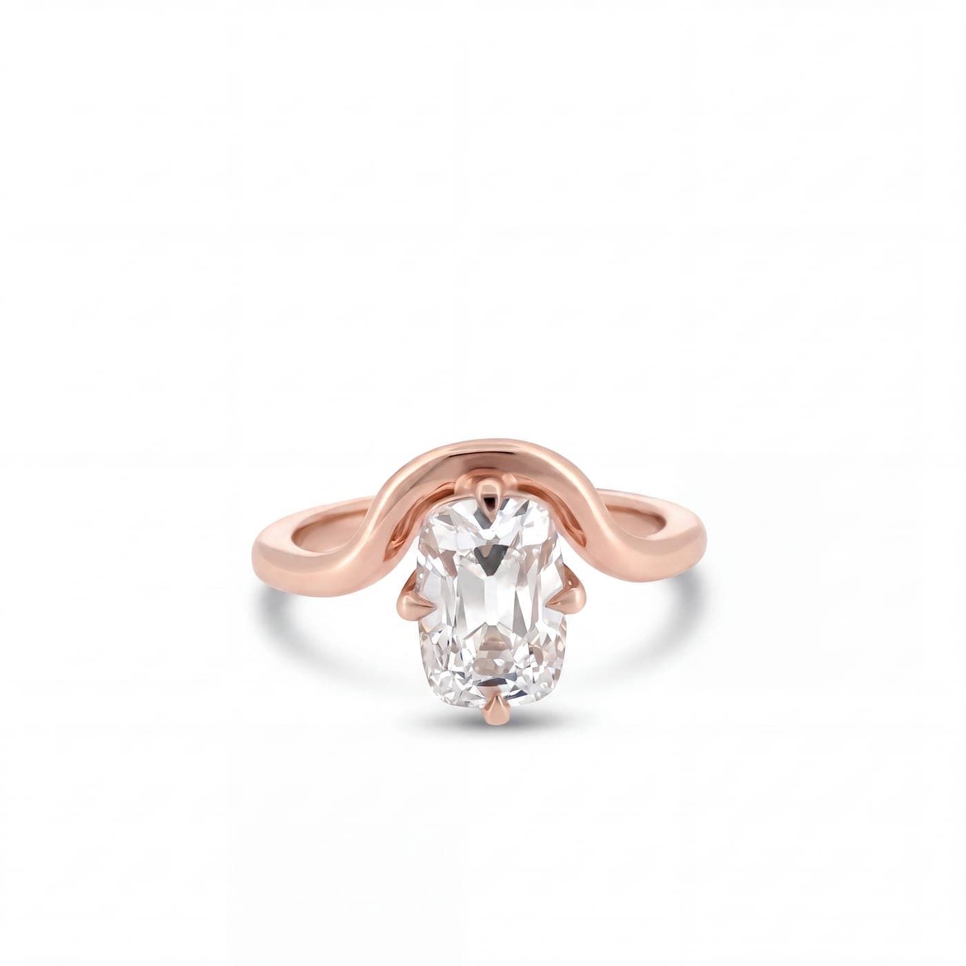 Rose Gold Oval Diamond Ring after retouching