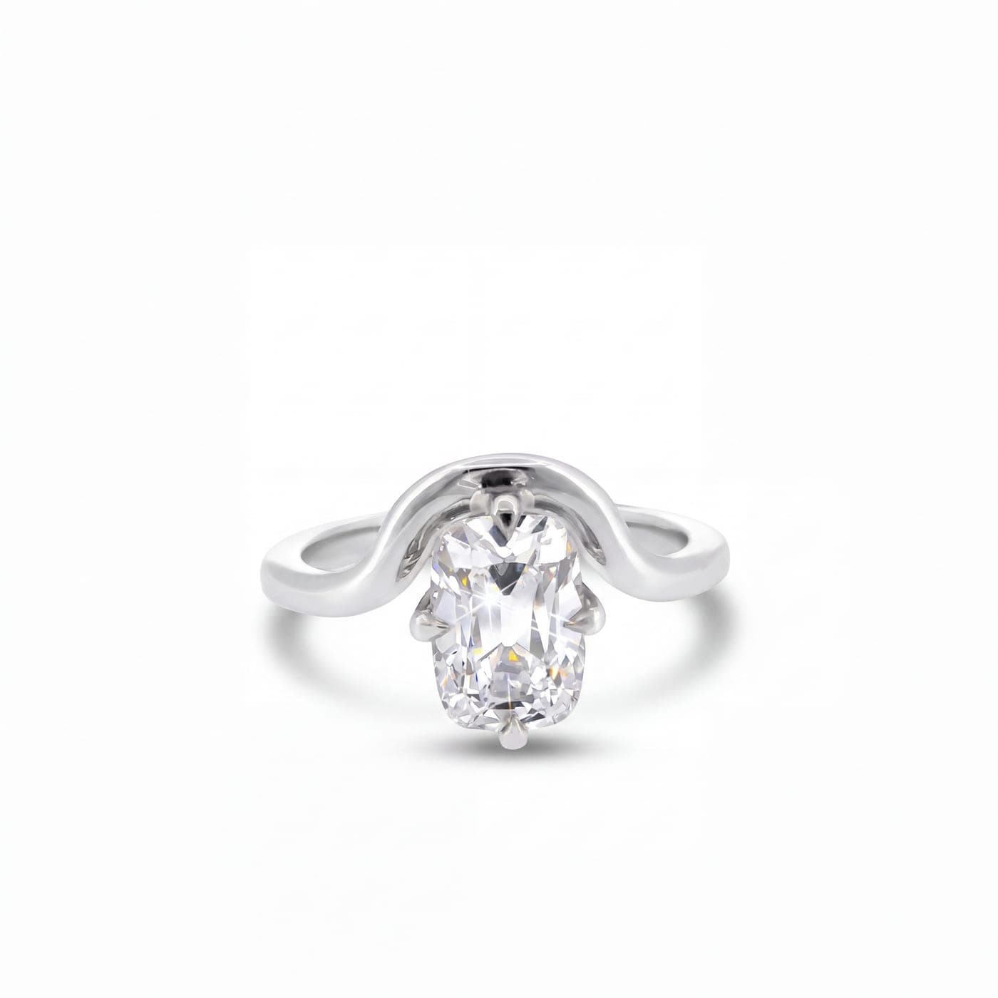 White Gold Oval Diamond Ring after retouching