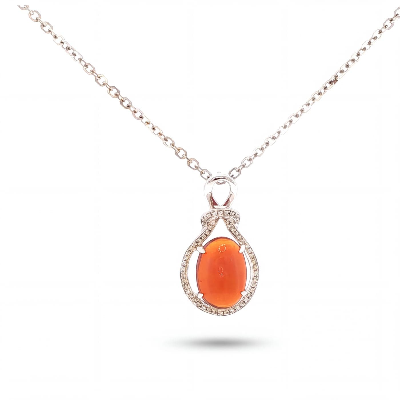 Fire Opal Drop Pendant after retouching
