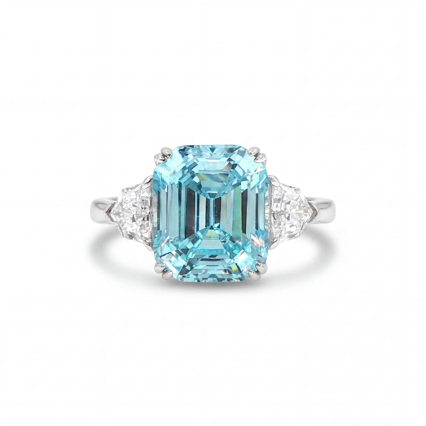 Aquamarine Three-Stone Ring after retouching