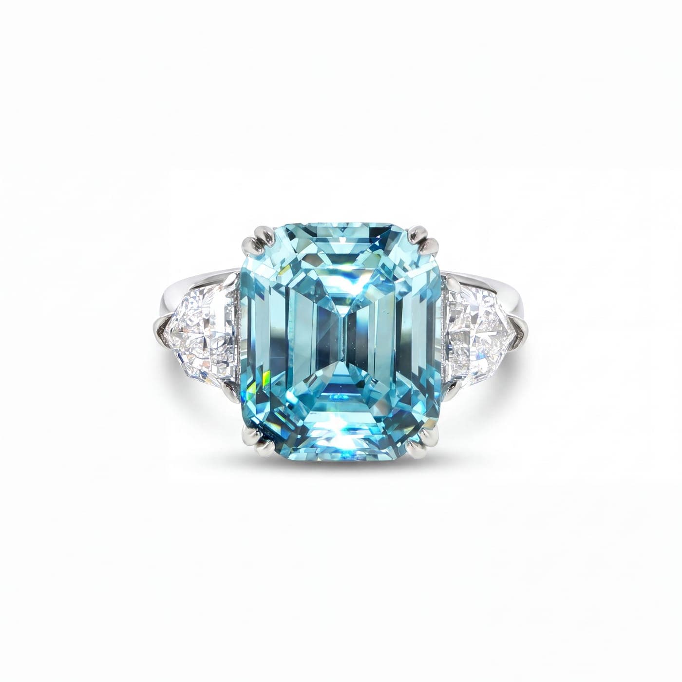 Blue Topaz Three-Stone Ring after retouching