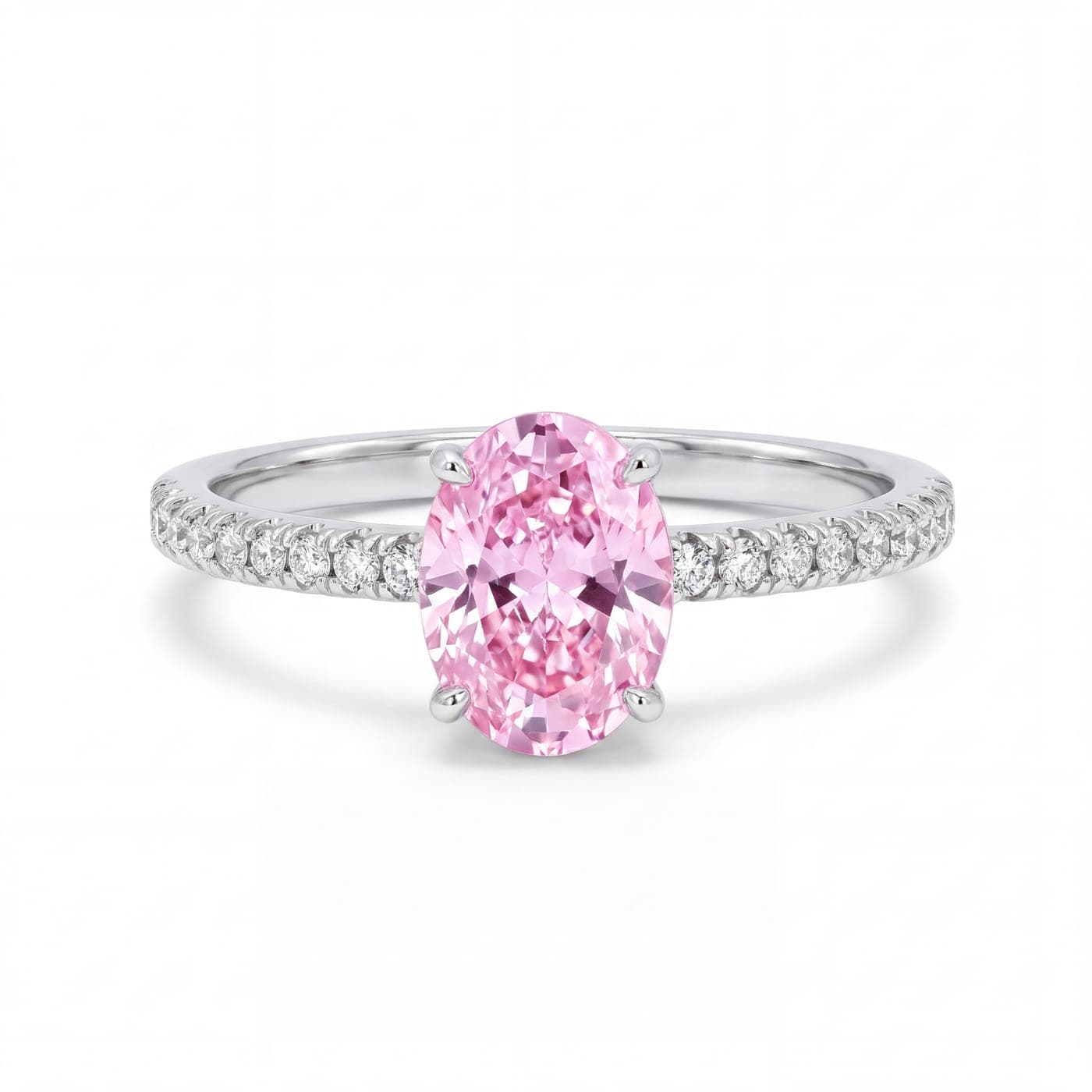 Pink Oval Solitaire after retouching