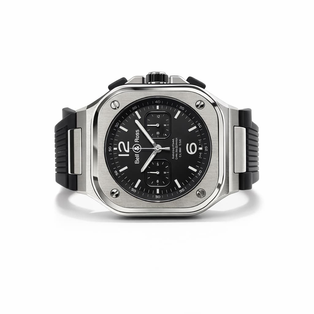Black Chronograph Sport Watch after retouching