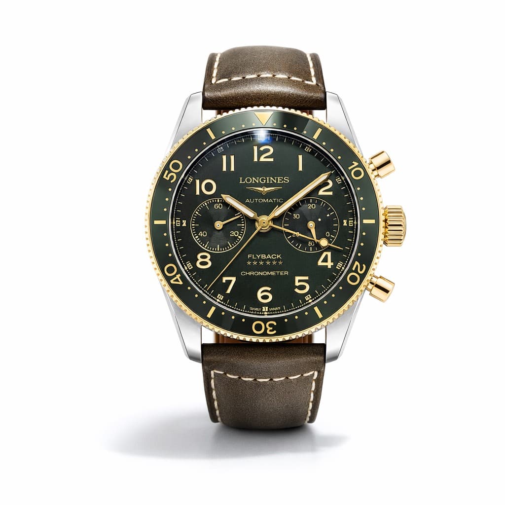 Green Dial Chronograph Watch after retouching