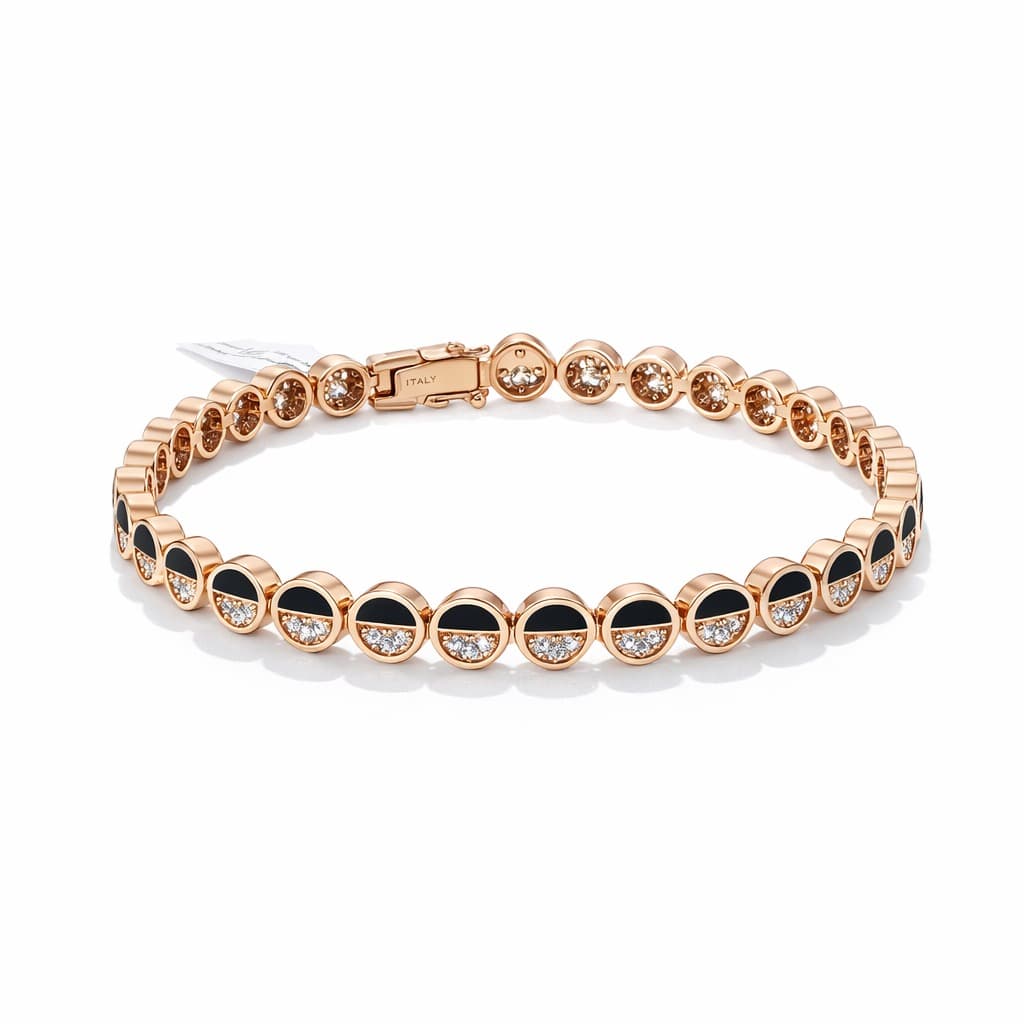 Rose Gold Diamond Tennis Bracelet after retouching
