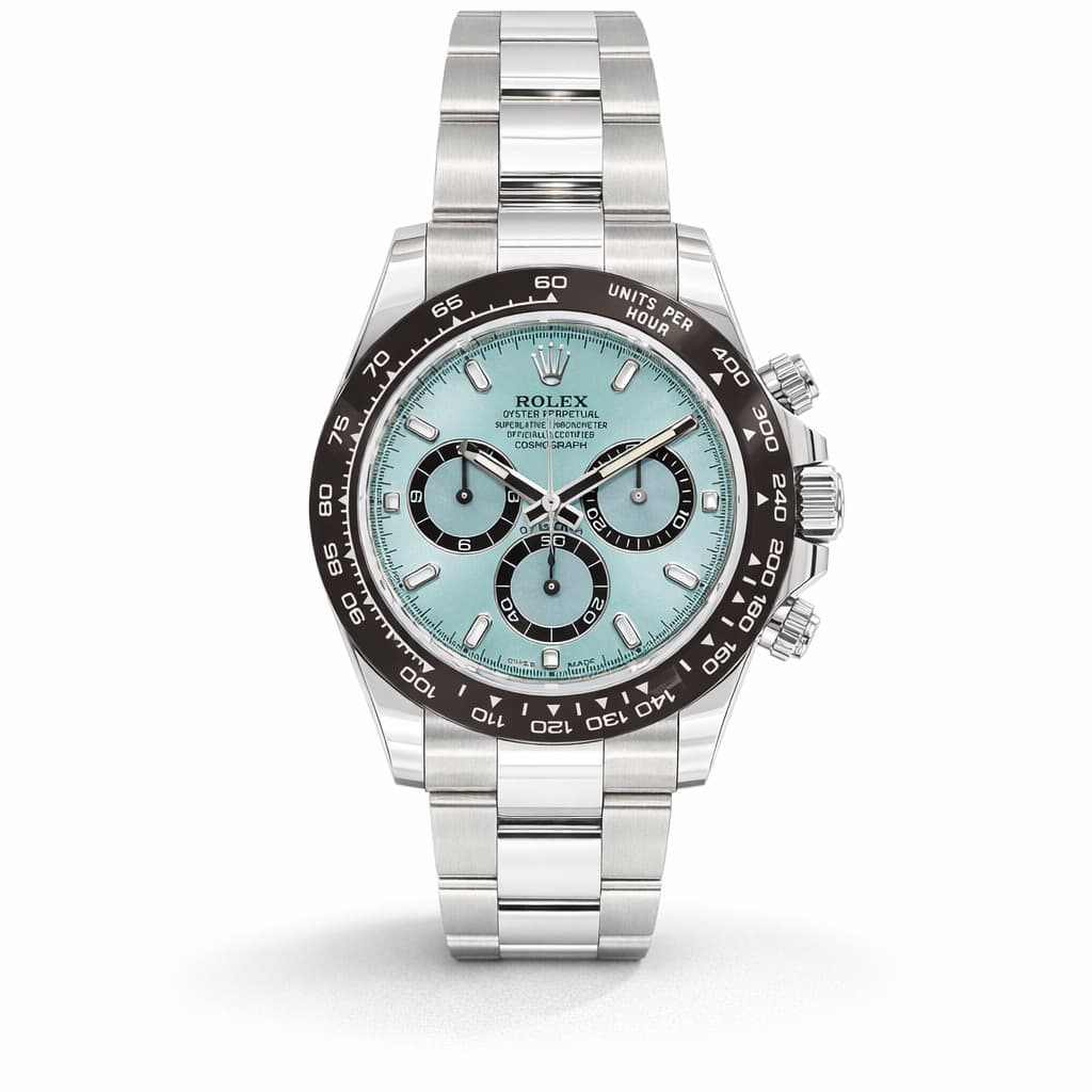 Ice-Blue Dial Chronograph Watch after retouching