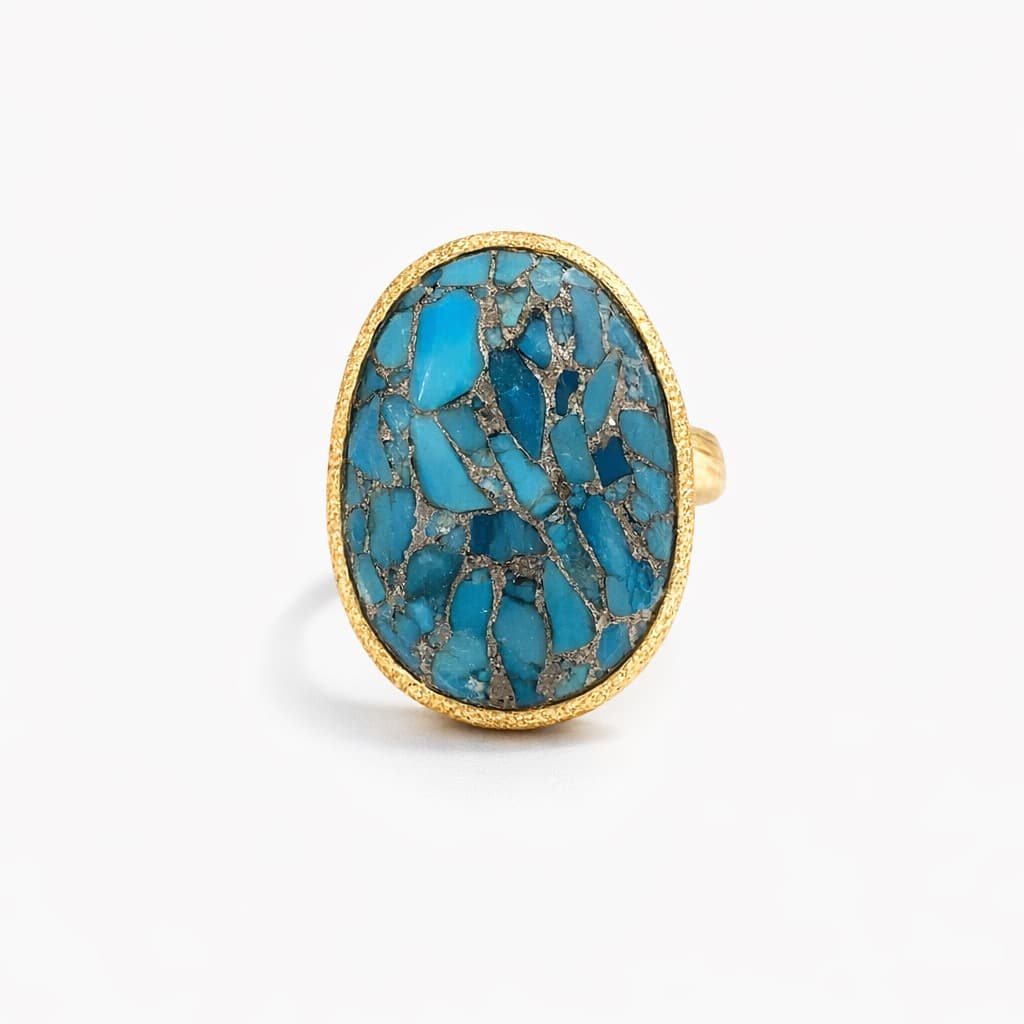 Turquoise Oval Cocktail Ring after retouching