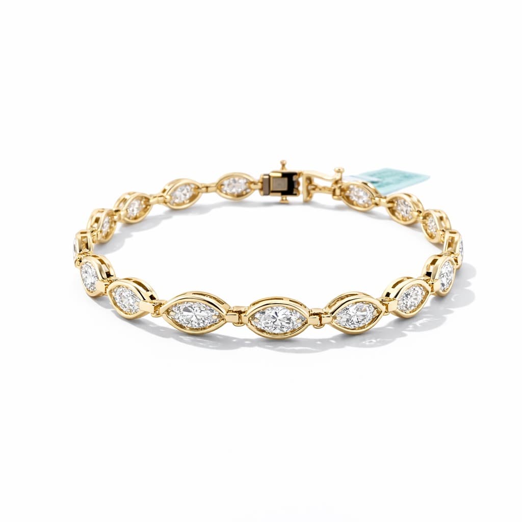 Marquise Station Diamond Bracelet after retouching